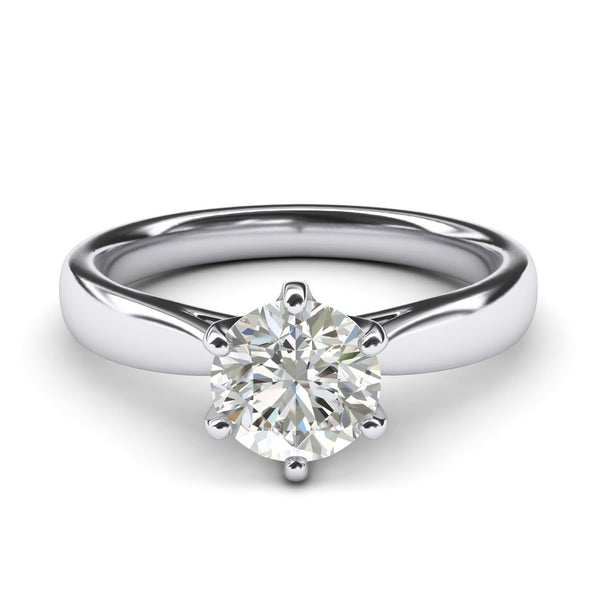 CT LANDA Sterling JEWEL Simulated 6-Prong Classic Silver – 2.0 Diamond Solitaire Eng