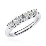 Solid Sterling Silver Eternal Five Stones Anniversary Ring Simulated Brilliant Diamonds Eternity ring 1.25ctw for Women