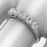 Solid Sterling Silver Eternal Five Stones Anniversary Ring Simulated Brilliant Diamonds Eternity ring 1.25ctw for Women
