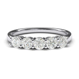 10k White Gold Eternal Five Stones Anniversary Ring Simulated Brilliant Diamonds Eternity ring 1.25ctw for Women