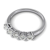 10k White Gold Eternal Five Stones Anniversary Ring Simulated Brilliant Diamonds Eternity ring 1.25ctw for Women