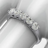 14k White Gold Eternal Five Stones Anniversary Ring Simulated Brilliant Diamonds Eternity ring 1.25ctw for Women