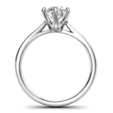 Sterling Silver 2.0 CT Classic 6-Prong Solitaire Simulated Diamond Engagement Ring Promise Bridal Wedding Ring