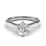 Pure 10k white gold 2.0 CT Classic 6-Prong Solitaire Simulated Diamond Engagement Ring Promise Bridal Wedding Ring