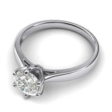 Pure 14k white gold 2.0 CT Classic 6-Prong Solitaire Simulated Diamond Engagement Ring Promise Bridal Wedding Ring