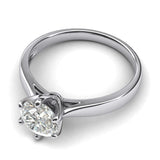 Pure 10k white gold 2.0 CT Classic 6-Prong Solitaire Simulated Diamond Engagement Ring Promise Bridal Wedding Ring