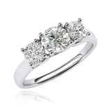 Fine 10k White Gold Three Stone Trellis Simulated Diamond Ring Promise Engagement ring 2.0ctw for Women