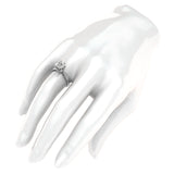 14k White Gold Romantic Flower Style 6-Prong Set 2.0 CT Simulated Diamond Engagement Ring