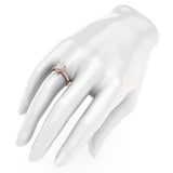 10k Rose Gold Simulated Heart-shaped Diamond Halo Engagement Ring with Side Stones Promise Bridal Ring