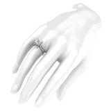14k White Gold Square 8mm Simulated Princess Cut Diamond Engagement Ring Knife Edge Promise Bridal Ring