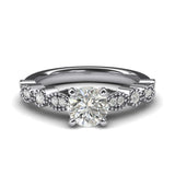 Women's Vintage-inspired Milgrain Marquise and Dot Simulated Diamond Engagement Ring Matching Wedding Ring Set