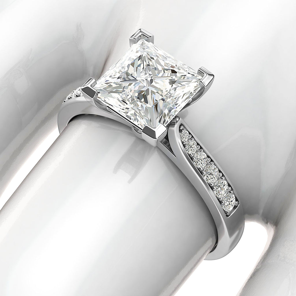 Princess Cut Silver Diamond Promise Ring Promise Rings Sterling