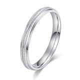 Unisex Comfort Fit Sterling Silver 3mm Sandblasted Finish Ring Grooved Wedding Band