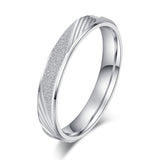 Unisex Comfort Fit Sterling Silver 3.5mm Sandblasted Finish Ring Patterned Wedding Band