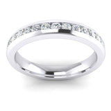 Unisex Comfort Fit Sterling Silver 3.5mm Domed Simulated Diamond Full Eternity Ring Classic Wedding Band