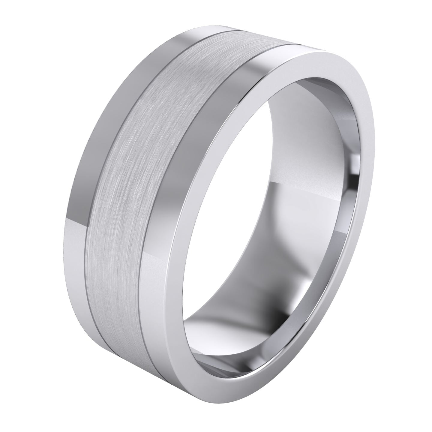 Men's 8MM Stainless Steel Tapered Cross Wedding Band - Mens