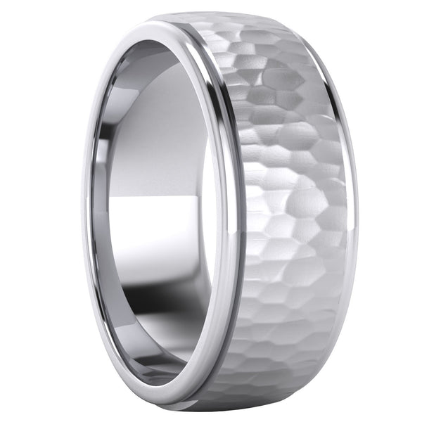 thumbnail image 2 of LANDA JEWEL Solid Sterling Silver 5mm Wedding Band - Diamond Cut Pyramid Pattern Comfort Fit Ring 2 of 12