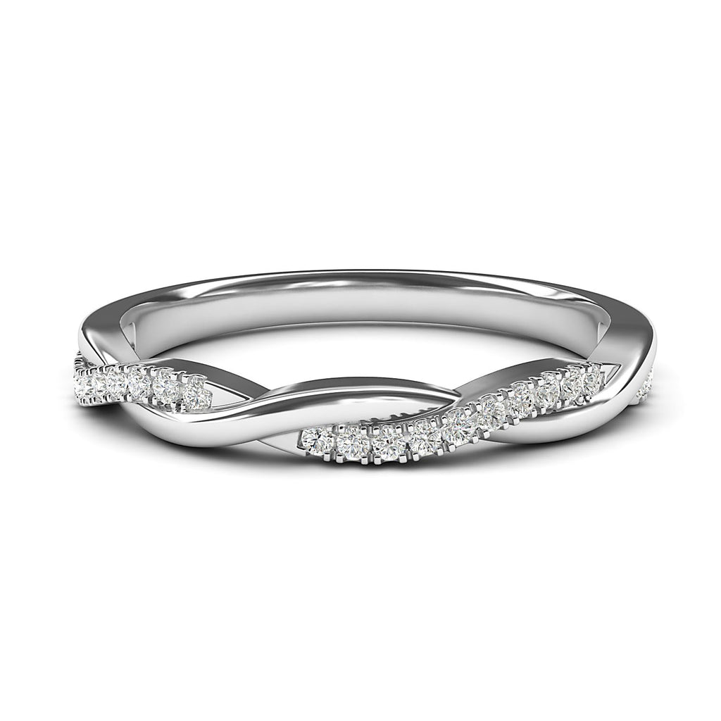Sterling Silver 2.5mm Petite Twisted Vine Simulated Diamond Ring Wedding Band Matching Ring