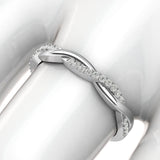 Sterling Silver 2.5mm Petite Twisted Vine Simulated Diamond Ring Wedding Band Matching Ring