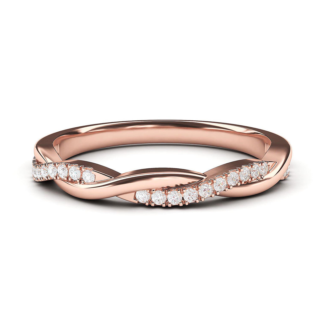 Rose Gold Vine Wedding Band 2024