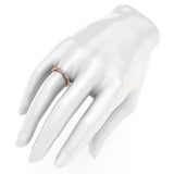 10k Rose Gold 2.5mm Petite Twisted Vine Simulated Diamond Ring Wedding Band Matching Ring